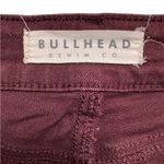 PacSun BULLHEAD Denim Co Women’s Burgundy Distressed Jean Shorts Pockets Stretch Red Size 25 Photo 3