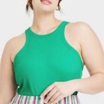 Ava & Viv  plus size green ribbed tank top size 1X cotton polyester‎ spandex Photo 0
