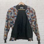 đ¨ Vintage Carol Horn Workshop Silk Bomber M Feather Houndstooth 80s 90s Black Size M Photo 13