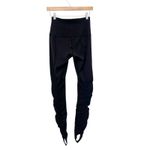 Lululemon Black Ruched Leg Stirrup Leggings Sz 6 Photo 4