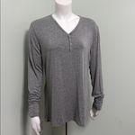 Little Sleepies Women’s Gray Long Sleeve V neck pajama top size medium Photo 2