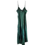 Hello Molly  NEW Lychee Martini Satin Midi Dress Forest Green Cowl Neck Photo 5