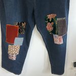 LOGO By Lori Goldstein  Velvet Patch Embellished Mid Rise Jeans Photo 5