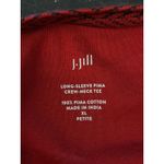 J Jill Shirt Womens XL Petite Red Black Pima Cotton Long Sleeve Crew Top Size undefined Photo 5