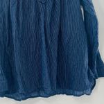 Free People  Hearts and Colors Blue Floral Striped Oversized Top Size XS Photo 5