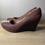 Charis & Doxa Football Wedge Heels 8.5 Brown Textured Game Day Tailgate Sporty Photo 1