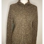 Charter Club Petite Sweater Womens S Brown Wool Blend Zip Front Ribbed Cardigan Photo 0
