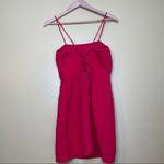 ZARA 21.  Linen Cotton Blend Red Mini Dress Photo 2