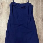 Loft  Blue Ruffle Front Spaghetti Strap Mini Dress 6 New Photo 0