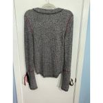 Free People Thermal Sweater Medium Gray Lace Up Sleeves Whimysgoth Cyber Grunge Photo 6