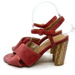 Soludos  Olivia Heels Suede Red Sandals 8 US Photo 4