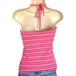 Arizona Jeans Excellent Arizona Jean Co Juniors Pink Striped Halter Neck Top Size Medium Photo 5