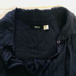 BDG  Medium Shirt Navy Blue Micro Stripe Blouse Hem Photo 5