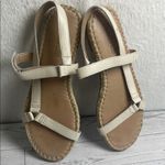 Madewell Hallie Espadrille Sandals in Leather Size 7.5 color Pale Oyster Photo 2