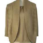 Laura Scott  Petite Sweater Embellished Gold Knit Cardigan Women's‎ Small Petite Photo 0