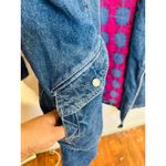 Current Seen Vintage Women’s Blue Denim Zip Chore Jean Barn Jacket Shacket sz L Photo 12