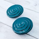 Vintage Clip On Earrings Dark Blue Photo 2