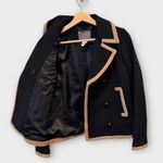 J.Crew  Peacoat Wool by Nello Gori black tan Size 00 Photo 4