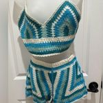 Rebellion  Crochet 2 Piece Shorts & Top Size Medium Photo 0