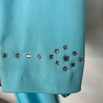 70s Vintage Custom Aqua Maxi Dress Wedding Sz Medium Blue Photo 4