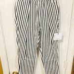 NEW Maison 9 Paris women's XS striped stretchy pleather elastic waist pants NWD Black Photo 0