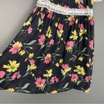 Handmade Muumuu Dress Sheer Black Floral Puffed Sleeve Dropped Waist Lace Midi Size M Photo 5