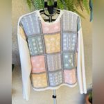 Liz Claiborne  vintage Pastel Patchwork Sweater Photo 2