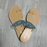 Miss Lola Blue Bejeweled Sandals Photo 4