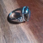 Matrix Silver Shungite and White Zircon Stainless Steel Ring (Size 10) Photo 9