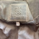 Max Studio Faux Leather Jacket Size M Brown Half Zip Moto Crop Rock Edgy Photo 8