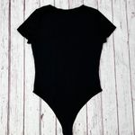 Popular 21 Women’s Double Layer Short Sleeve Black Thong Bodysuit Size Medium NWOT Photo 1