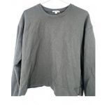 James Perse  Standard 2 S-M Grey Relaxed Cropped Sweatshirt Top Pullover Women Photo 4
