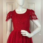 JessaKae Elegant Lace With Tulle Red Midi Dress Size XS Photo 4