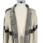 Joseph A  Open Front Plaid Cardigan Sweater Beige Black Size Medium Photo 1