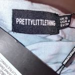 Pretty Little Thing NWT Blue Linen Ruched Mini Skirt Women Size 4 Photo 3