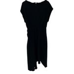 New York Company Stretch Black Cap Sleeve Faux Wrap Midi Dress M Tall Size undefined Photo 4