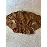 Rebecca Taylor  Cotton Poplin Popover‎ Blouse In Chocolate Size Medium Photo 1