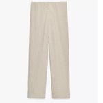 ZARA NWT 2 piece coord matching pants set asymmetrical hem top textured material Photo 9