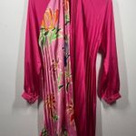 Fate Dress Women S Pink Contrast Pleated Tie Waist Floral Long Sleeve Spring Photo 2