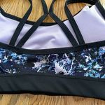 Gaiam Black Blue Lilac Lavender Navy Geo Geometric Print Strappy Sports Bra S Photo 8