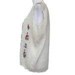 Vintage Floral Embroidered Lightweight Knit Vest Womens Size M Cottagecore Size M Photo 3