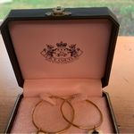 Juicy Couture Retro  Pam & Gela Good Hoop Earrings with White and Navy Heart Photo 2