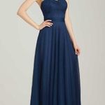 Allure Bridesmaid Style 1450 Navy Tulle Dress 10 Blue Photo 0