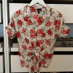 Fun & Flirt Vintage Floral swing front tie shirt Photo 0