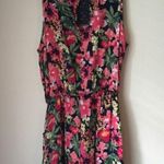 Bongo  Floral and Lace Pink elastic waist Romper size small Photo 1