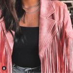 Faux Suede Fringe Jacket Blush/Pink Pink Photo 1