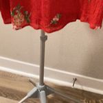 Fig and Flower Anthropologie Embroidered Red V Neck Long Sleeve Lace Back Top Size M Photo 2