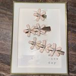 A New Day (5/$25) Peach Floral Gold Hair Clips, NWT Photo 0
