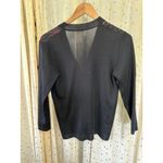 Vintage Women's Japanese Cherry Blossoms Button Down Cardigan Sweater M Black Size M Photo 2