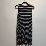 Time And Tru  black and white striped dress sleeveless size large Photo 4